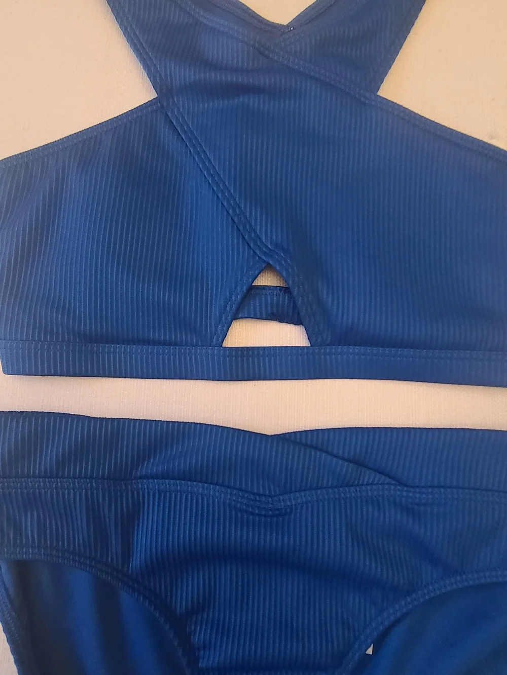 Abercrombie Kids Royal Blue Ribbed Cross-Back Bikini